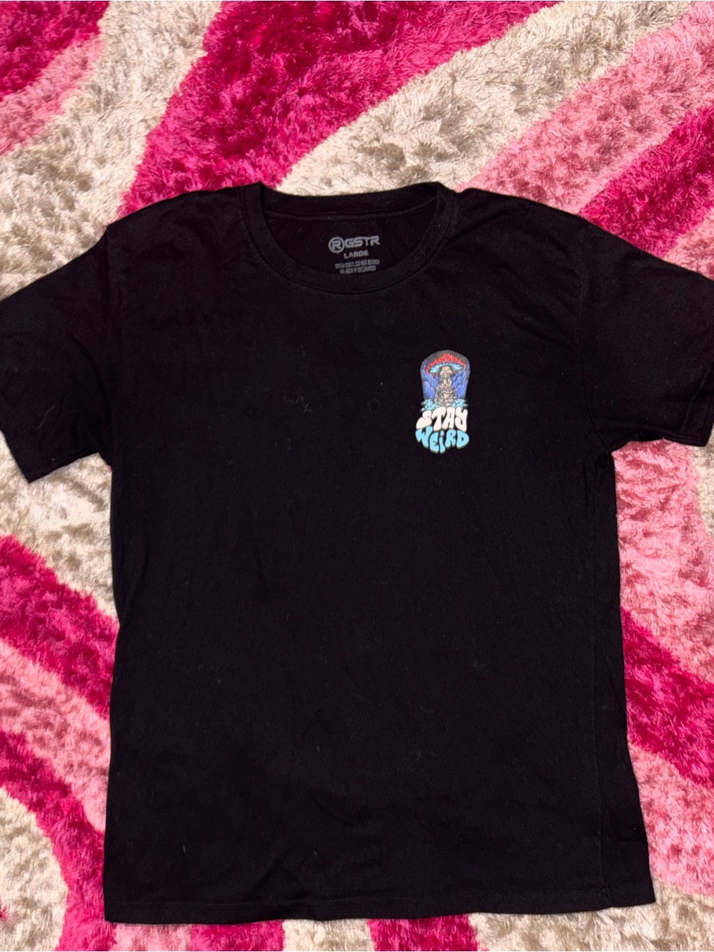 Black GSTR tee with‎ blue graphic, Size L #skater